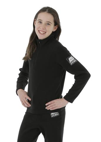 Junior 1/4 Zip Black Fleece Top