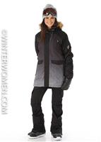 Women's Ceremony Insulated Jacket - Black Herringbone Fade - 686 Womens Ceremony Insulated Jacket - WinterWomen.com                                                                                                