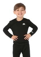 Youth Solid First Layer Long Sleeve Crewneck - Black - Zemu Girls Solid First Layer Long Sleeve Crewneck - winterkids.mom                                                                                    