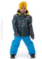 Toddler Little Mission Jacket - Insignia Blue Snow Aloha (BSN6) - Quiksilver Toddler Little Mission Jacket - winterkids.mom                                                                                             