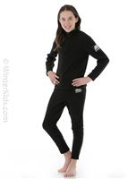 Junior 1/4 Zip Black Fleece Top - Black - Zemu Junior Girls 1/4 Zip Black Fleece Top - winterkids.mom                                                                                           
