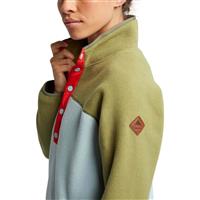 Burton Hearth Fleece Pullover - Women's - Martini Olive / Ether Blue
