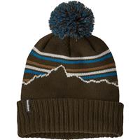 Youth Powder Town Beanie - Fitz Roy Retro Stripe Knit / Kelp Forest (FRKE)
