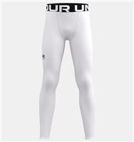Boys ColdGear Armour Baselayer Leggings - White / Black