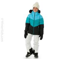 Girls Nola Jacket - Aqua / Tropical Green / Black -                                                                                                                                                       