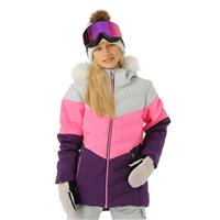 Girls Nola Jacket - Oyster / Neon Pink / Amethyst -                                                                                                                                                       