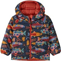 Baby Reversible Down Sweater Hoody - Salmon Energy / Ink Black