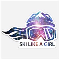 3 Galaxy Sticker - Ski Like A Girl