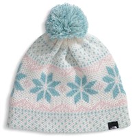 Youth Cabin Ski Tuke Hat - White Dune Jacquard
