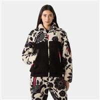 Women's Moonlit Pile Jacket - Black Folk Art Aop