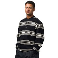 Men's Striped Crew - Black
