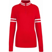 Women's Kate 1/2 Zip Sweater - Red / White