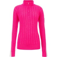 Women's Jeannie 1/2 Zip Sweater - Hot Pink / Winter White