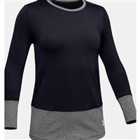Girl's ColdGear Long Sleeve Crew - Black / White - Girl's ColdGear Long Sleeve Crew                                                                                                                      