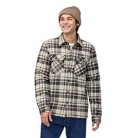 Men's Insulated Organic Cotton MW Fjord Flannel Shirt - Ice Caps / Smolder Blue (ICBE)